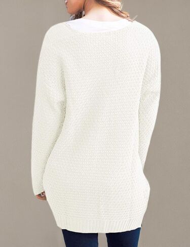 GRECERELLE Women's Loose Open Front Long Sleeve Chunky Knit Cable Cardigans Sweater with Pockets in Kuwait