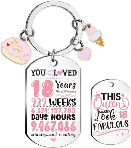 Happy Birthday Keychain Gifts for Girls - Double Sides Engraved Inspirational Presents, Ideas gifts for Teen Girls 15-18 in Saudi Arabia