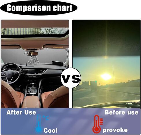 Car Windshield Sun Shade, Cool Reflective Sun Blocker, Foldable Car Front Window Covers, Sun Protection Automotive Glass Shade for Comfortable Driving for Universal Car SUV Truck (64.96 x 35.43'') in Kuwait