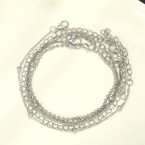 5Pcs Layered Heart Beaded Bracelets Set for Women, Charming Twisted Link Chain Bangles Round Beads Bracelets Stackable Hollow Heart Hand Jewelry in Saudi Arabia