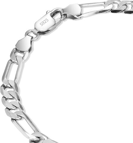 Figaro Chain Bracelet for Men Women,Solid 925 Sterling Silver Italian 5mm Diamond Cut Figaro Chain Bracelet for Men Jewelry Men Gifts in Saudi Arabia