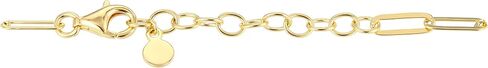 Amazon Essentials Cubic Zirconia Horizontal Cross Paperclip Chain Link Bracelet in Sterling Silver, 6.25" + 1.5" Extender (previously Amazon Collection) in Kuwait