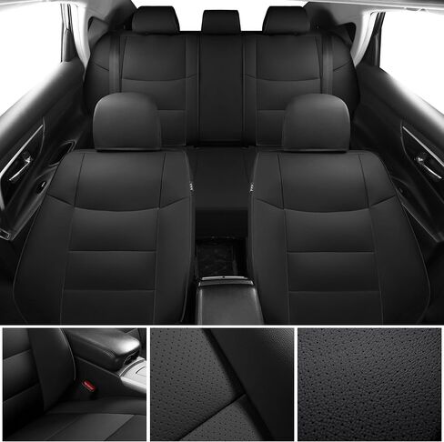 GXT Custom Fit Nissan Altima seat Covers, for 2013 2014 2015 2016 2017 2018 S, SV, SR, SL - Full Set, Waterproof Leatherette (Black) in Saudi Arabia