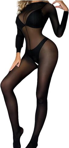 ZesiMor Fishnet Bodystocking Lingerie Fishnet Bodysuit Crotchless Lingerie for Women, Sexy Exotic Lingerie in Saudi Arabia