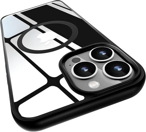 Mgnaooi Magnetic Case for iPhone 14 Pro Case [MIL-Grade Drop Tested & Compatible with MagSafe] Translucent Matte Back with Aluminum Alloy Keys, Shockproof 14 Pro Phone Case 6.1 Inch, Black in Saudi Arabia