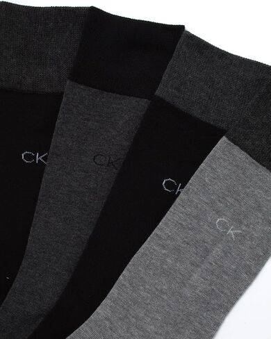 Calvin Klein Men's Dress Socks - 8 Pack Breathable Cotton Mid Crew Socks - Casual Long Work Socks for Men (Sizes 7-12), Size 7-12, Black Grey in Saudi Arabia