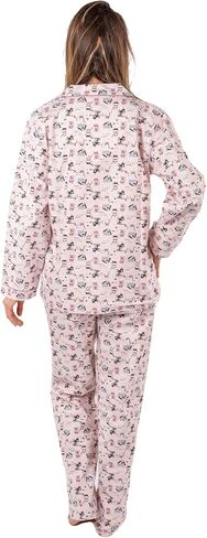 Patricia Lingerie Women's Premium Soft Cotton Flannel Print Long Sleeve Buttoned Pajama 2 Piece Set in Saudi Arabia