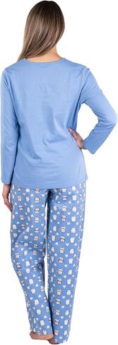 Patricia Lingerie Women's Premium Soft Cotton Flannel Print Long Sleeve Buttoned Pajama 2 Piece Set in Saudi Arabia