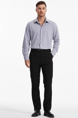 Men's Dress Knitted Shirts Stretch Wrinkle Free Button Down Shirts Long Sleeve Business Casual Shirts Mens in Saudi Arabia