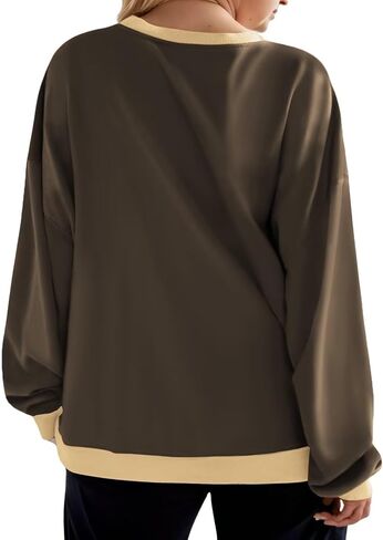 Womens-Plus-Size-Sweatshirts Casual Oversized Pullover Tops Crewneck Long Sleeve Color Block Tunic Outfits in Kuwait