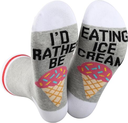G2TUP Ice Cream Socks Ice Cream Lover Gift I'd Rather Be Eating Ice Cream Socks Ice Cream Merchandise in Saudi Arabia