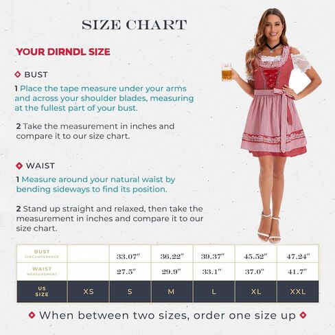 Dirndl Dresses Women Oktoberfest Costumes 3 Pcs Oktoberfest Dresses German Bavarian Costume Beer Carnival Outfits in Kuwait