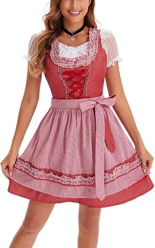 Dirndl Dresses Women Oktoberfest Costumes 3 Pcs Oktoberfest Dresses German Bavarian Costume Beer Carnival Outfits in Kuwait