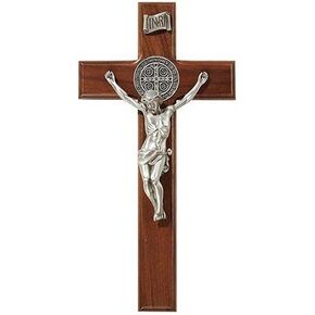 Christian Brands Catholic 10" St Ben Crucifix Ant SIL