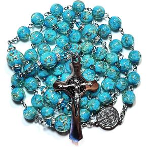 Rosary Beads Chaplet Premium Luminous Glass TC Rosery Cross Catholic gifts