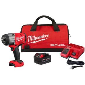 Milwaukee 2967-21B M18 FUEL 18V Lithium-Ion Brushless Cordless 1/2 in. Impact Wrench w/Friction Ring Kit w/One 5.0 Ah Battery and Bag.