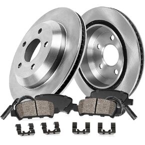Callahan Brake Parts Rear Brake Kit For BMW 325xi 2001-2005 [Model Specific] Replacement Brake Rotors with Ceramic Brake Pads