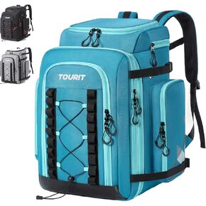 TOURIT Expandable Ski Boot Bag, 55L-60L Snowboard Boot Travel Backpack Waterproof Ski Boot Backpack for Ski Helmets, Goggles Accessories for Men Women