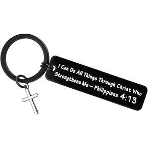 Religious Inspirational Gifts Keychain Christian Gift for Teen Girls Bible Verse Gift Faith Jewelry Friends Family Motivational Gift Baptism Gift for Kids Child Christmas Easter Keyring for Mom Dad