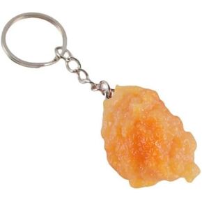 Simulation 3D Fried Chicken Wings/Nugget/Leg Shrimp Necklace Keychain Funny Food Pendant Imitation Party Decoration