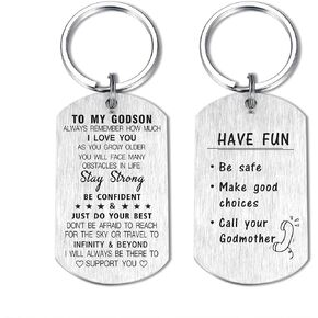 DEGASKEN Godson Goddaughter Gifts Keychain for Christmas