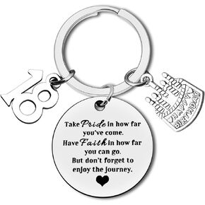 18th Happy Birthday Keychain Gift Inspirational Birthday Gift 18 Years Old Birthday Gifts for Women Men Friends Son Daughter Birthday Gift Turning 18 Birthday Gift Encouragement Happy Birthday Jewelry