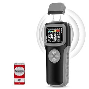 Wood Moisture Meters, Pin & Pinless 2 In 1 Moisture Detector with Upgraded Sensor & Backlit Screen, 9 Calibration for moisture Detection in Wood, Detector for Lumber Concrete Building(Grey)