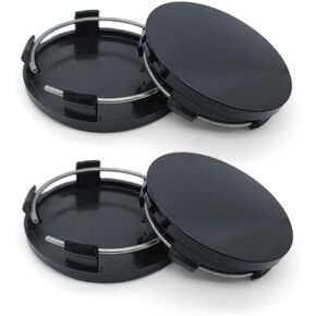 NIIIYTYB 4PCS Wheel Center Caps for Car Rims 2.36'' OD x 2.2'' ID Black Snap in Hub Caps ABS Durable Wheel Rim Cap Accessories Plastic Polished Surface Universal Fit Most Cars