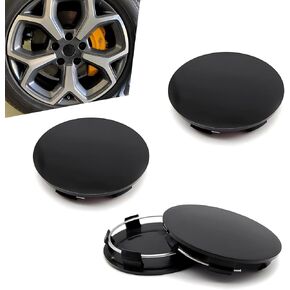 4 PCS R60 Automotive Wheel Center Caps, 2.36 Inch Outer Diameter + 2.2 Inch Inner Diameter Car Modified Hub Caps, Snap-on Plastic Wheel Center Caps, Universal for Cars (Black)