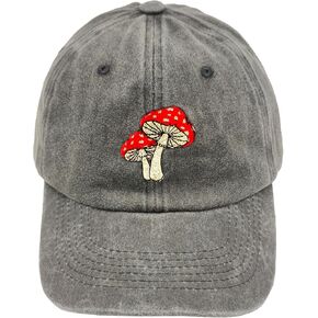Mushroom Hat for Men Women Cotton Adjustable Embroidered Baseball Cap Hats