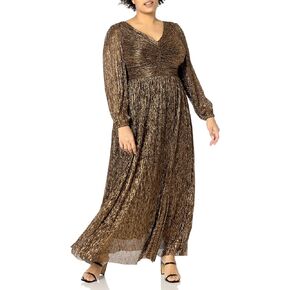 AVENUE Women's Plus Size Lucia Plisse Maxi Dress