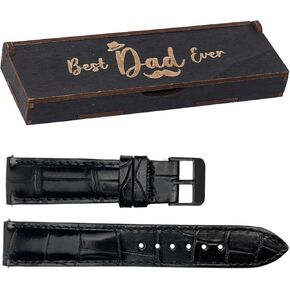 Gift Box Engraved Alligator Watch Band Gift For Men Leather Watch Straps Replacement Quick Release Bespoke Present Handmade Crocodile Exotic Wristwatch Band Gift Father Dad Husband