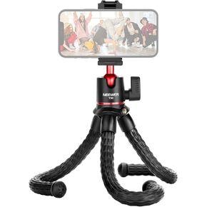 NEEWER Tripod for iPhone with Remote, Mini Flexible Phone Tripod Stand Vlog Selfie Stick with Phone Holder & Action Camera Adapter Compatible with iPhone GoPro Insta360 Samsung Digital Camera, TP35