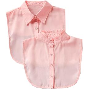 2 Pieces Chiffon Fake Collar Detachable Dickey Collar Half Shirts Blouse False Collar Top for Women Girls Outfits