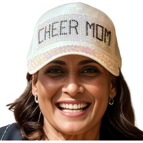 Popfizzy Cheer Mom Hat for Women, Bling Cheer Mom Accessories, Cheer Mom Era Trucker Hat, Cheer Mom Gifts, Adjustable