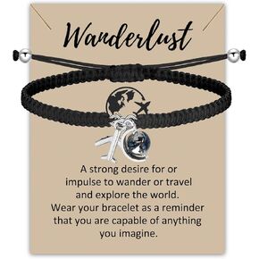 CENWA Wanderlust Collection Wanderlust Gift Friendship Bracelet Gift Travel Bracelet Wishing Travel Card Friend Travel Gifts