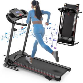 Benef Foldable Treadmills for Home, 2.5HP Quiet Brushless, Electric Running Machine for Home Office, Black
