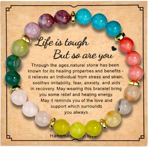 7 color natural bead bracelet for men women, chakra Balance healing crystals energy stone Stress Relief Anxiety Gift Jewelry