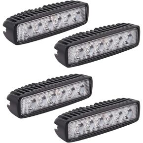LED Light Bar, 4PCS 6inch 18W Single Row Light Bar Spot Led Work Light Driving Fog Lights For Off-road Vehicle, ATV, SUV, UTV, 4WD, Jeeps… …