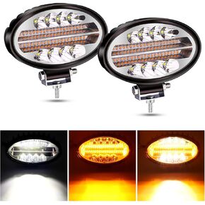 LED Oval Tractor Lights, 5.5'' LED Work Lights Spot Lights Offroad Driving Fog Lights Additional Front Light for Tractor Pickup ATV Van Boat, 2PCS(White)