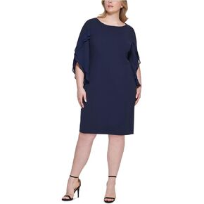 DKNY Plus Size Sheath Dress Navy 20W