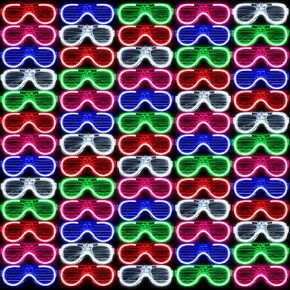 80 Pack LED Glasses, Light Up Glasses, 5 Neon Color Party Supplies for Kids Adult, Shutter Shades Light up Glasses, Glow Sticks Sunglasses Party Favors Birthday Christmas Carnival Party Glow Toys