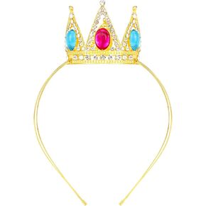 Didder Halloween Princess Party Costume Headpiece Headband Peach Rose Red Blue Rhinestone Crowns