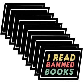 10 Pack I Read Banned Books Stickers Funny Nerd Car Bumper Skateboard Laptop Show Vinyl Waterproof Decal Sticker