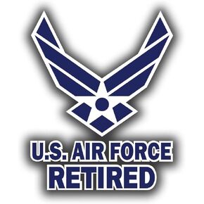 Edward & Co Sticker United States AIR Force Retired USAF Decal Army Military for Car Truck Window Laptop Bumper US Flag 4.0 x 5.0 in, Blue/White