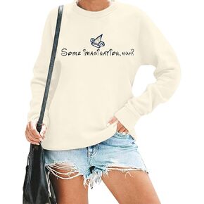 VILOVE Magical Kingdom Sweatshirt Women Imagination Pullover Family Vacation Tee Castle Graphic long Sleeve Tops