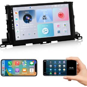 Roadanvi X12 8G+128G 10.2" Car Radio Headunit for Toyota Highlander 2015 2016 2017 2018 2019 Wireless Carplay Android Auto 1280x720 QLED Touch Screen Car Stereo Wifi 4G LTE GPS Navigation