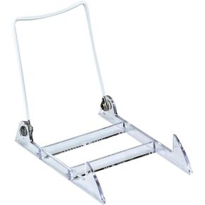 TRIPAR Medium Clear Adjustable Acrylic Easel Stand for Books, Pictures, Plates, Bowls, & Art (Large - 6 Pack)
