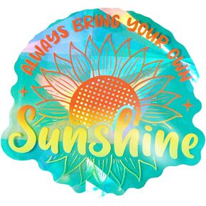 GORGECRAFT 5.3 x 4.9 Large Sunflower Window Decals Rainbow Window Clings Always Bring Your Own Sunshine Print Suncatcher Stickers Laser Prism Film for Glass Sliding Door Prevent Birds Strike