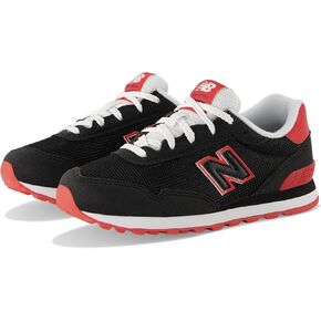 New Balance 515 V1 Lace-up Sneaker, Black/True Red, 2 US Unisex Little Kid